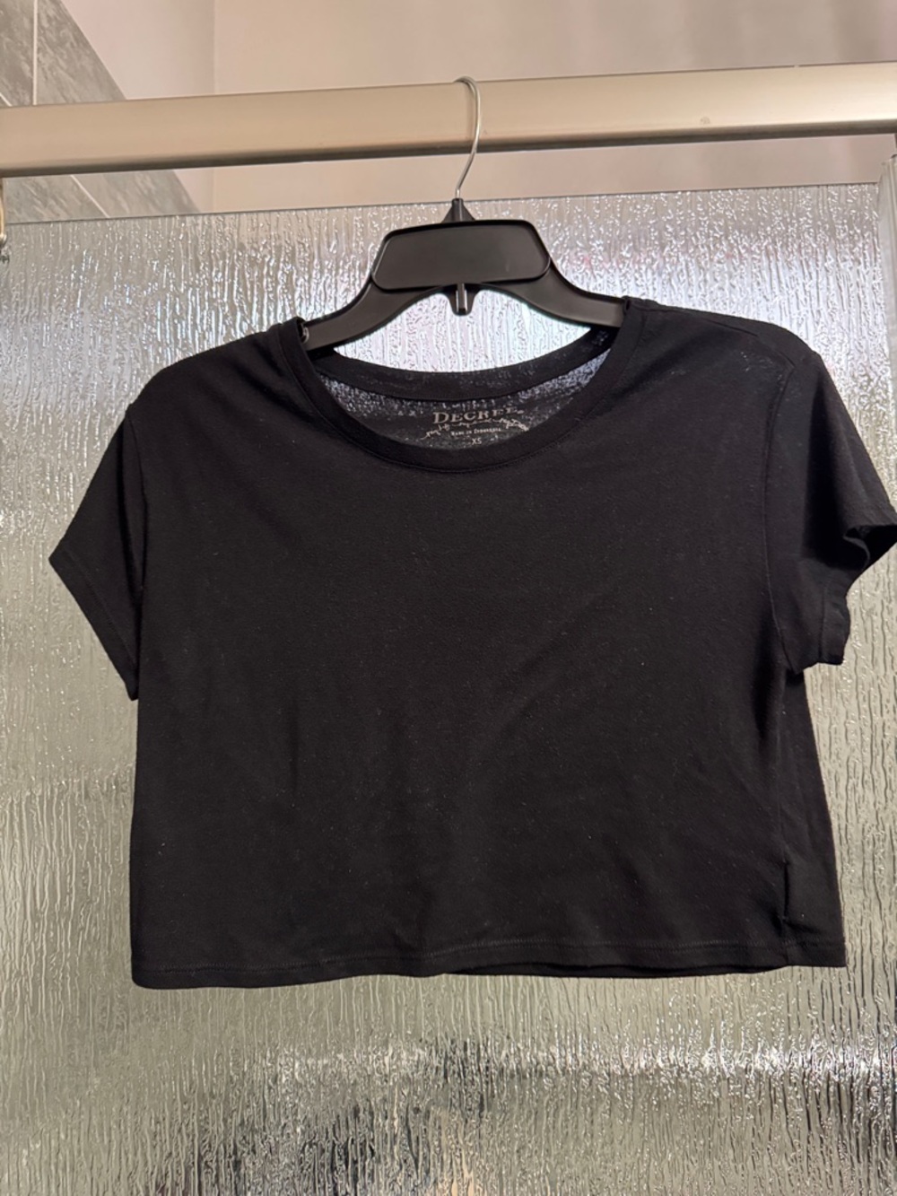 Decree Black Cropped Crewneck Tee